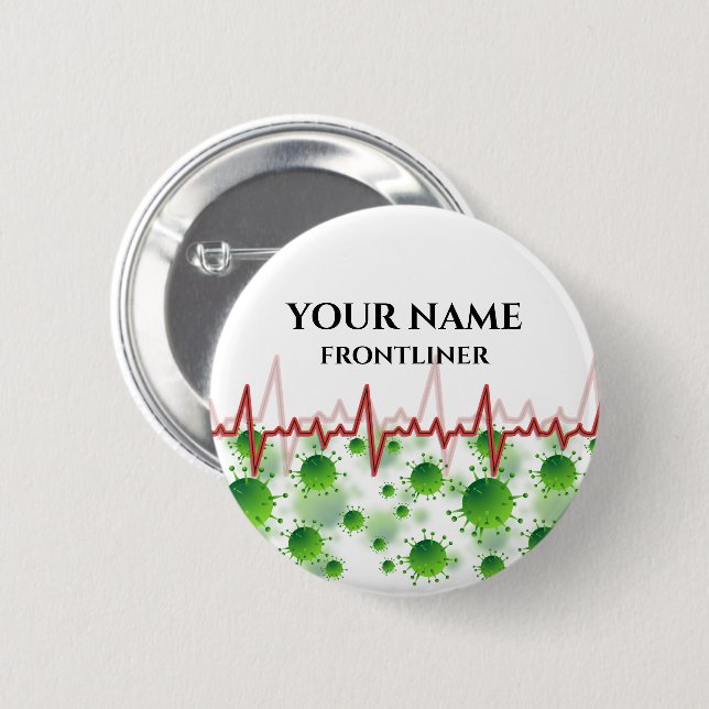ANPASSNINGSBAR Proud Frontliner Namn bricka Knapp (Framsida & baksida)