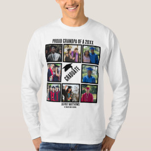 Anpassningsbar Proud Grandpa Studenten Photo Colla T Shirt