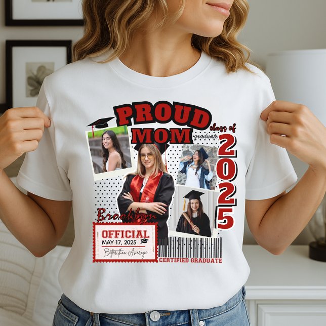 Anpassningsbar Proud Mamma i klass 2025 Student Ph T Shirt (Skapare uppladdad)