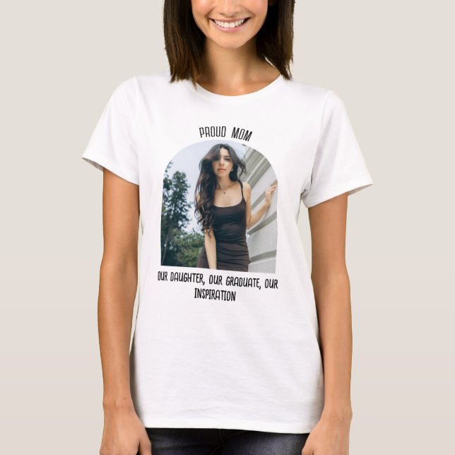 Anpassningsbar Proud Mamma Studenten Photo T-Shirt (Framsida)