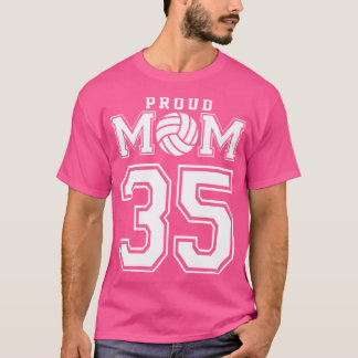 Anpassningsbar Proud Volleyball Mamma nummer 35 Pe T Shirt