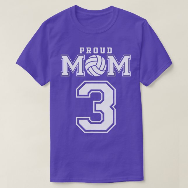 Anpassningsbar Proud Volleyball Mamma nummer 3 Per T Shirt (Design framsida)