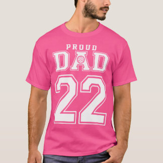 Anpassningsbar Proud Volleyball Pappa nummer 22 Pe T Shirt