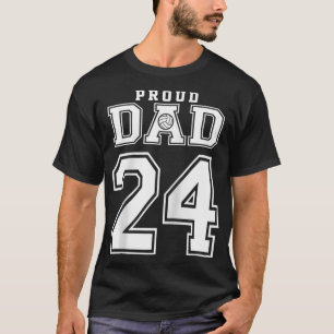 Anpassningsbar Proud Volleyball Pappa nummer 24 Pe T Shirt