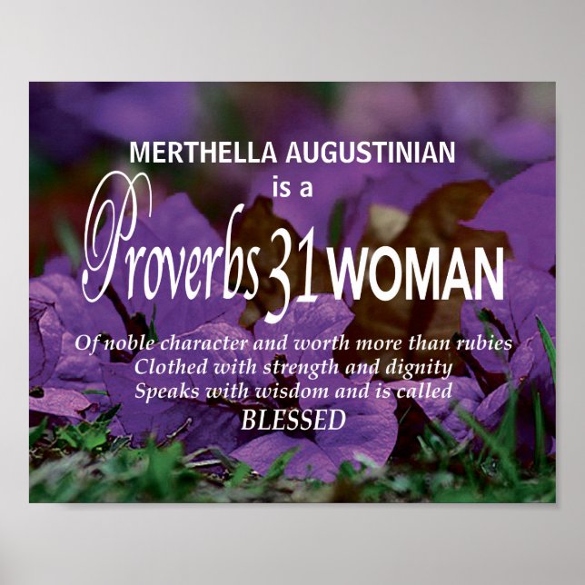 Anpassningsbar PROVERBS 31 WOMAN Inspirational Chr Poster (Framsidan)
