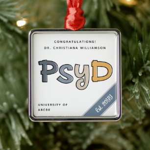 Anpassningsbar PsyD Doktor i Psychology Studenten  Julgransprydnad Metall