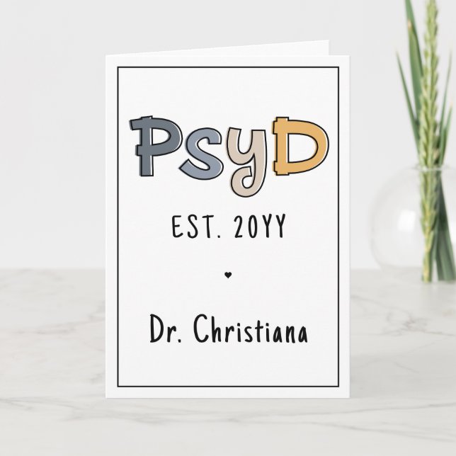 Anpassningsbar PsyD Doktor of Psychology Psycholog Kort (Framsida)