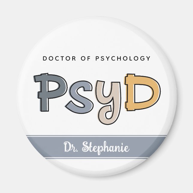 Anpassningsbar PsyD Doktor of Psychology Psycholog Magnet (Framsidan)