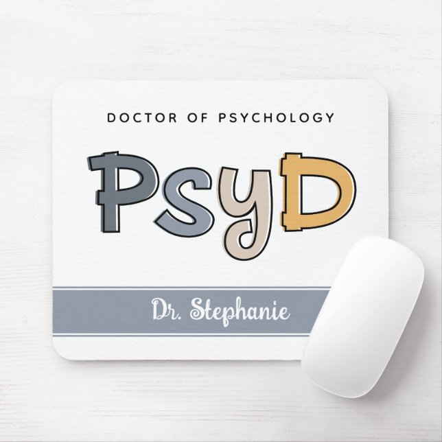 Anpassningsbar PsyD Doktor of Psychology Psycholog Musmatta (Med mus)