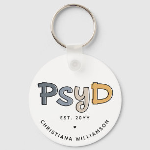 Anpassningsbar PsyD Doktor of Psychology Psycholog Nyckelring