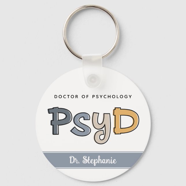 Anpassningsbar PsyD Doktor of Psychology Psycholog Nyckelring (Framsida)