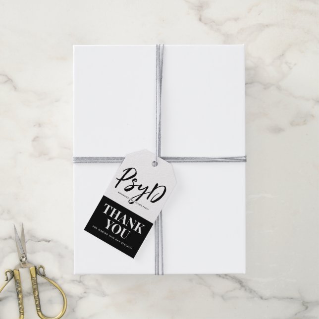 Anpassningsbar PsyD Studentfest Tack Presentetikett (Med Snöre)