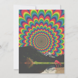 Anpassningsbar Psykedelisk Flamingo Collage Natur Julkort
