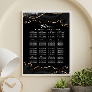 Anpassningsbar Pub Mitzvah Black Guld Agate Sittdi Poster