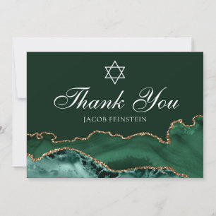 Anpassningsbar Pub Mitzvah Grönt Guld Stjärnan av Tack Kort
