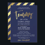 ANPASSNINGSBAR Pub Mitzvah Inbjudan för Tommy Navy<br><div class="desc">*** OBS! HJÄLPEFFEKTEN AV SKINGA GALLA FOLIER ÄR ETT TRYCKT BILD ** - - - - - - - - - - - - - - - - - - - - - - - - - - - - - - - - - - - - - - -...</div>