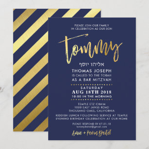 ANPASSNINGSBAR Pub Mitzvah Inbjudan för Tommy Navy