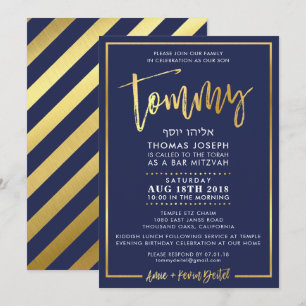 ANPASSNINGSBAR Pub Mitzvah Inbjudan för Tommy Navy