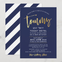 ANPASSNINGSBAR Pub Mitzvah Inbjudan för Tommy Navy