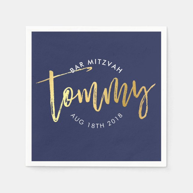 ANPASSNINGSBAR Pub Mitzvah lunch för Tommy Navy +  Pappersservett (Framsidan)