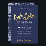 ANPASSNINGSBAR Pub Mitzvah modern marin   guld nam Inbjudningar<br><div class="desc">*** NOTE - SKINGELGALENS FOLIEFFEKT ÄR ETT UTTRYCKT BILD ** - - - - - - - - - - - - - - - - - - KONTAKTA MIG för anpassningsbarna "Faux guld foil effect type" Kärlek designen, men vill se vissa ändringar - ett annat färg-system, en produkt, ett...</div>