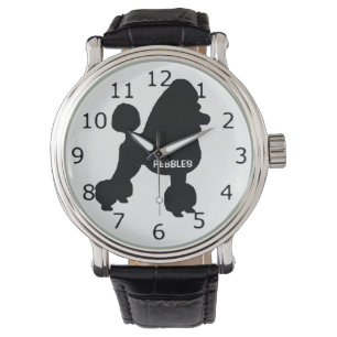 ANPASSNINGSBAR Pudel Hund Silhouette Armbandsur