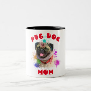 Anpassningsbar Pug Mamma Hund Best Crazy Hund Dam Två-Tonad Mugg
