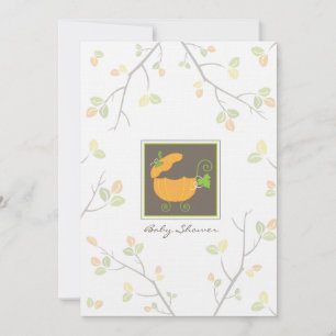 Anpassningsbar Pumpkin Baby Carriage Shower bjudni Inbjudningar