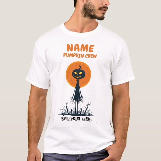 Anpassningsbar Pumpkin Crew Halloween Shirt T (Framsida)