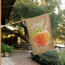 Anpassningsbar Pumpkin on Faux Jute Burlap Textile
