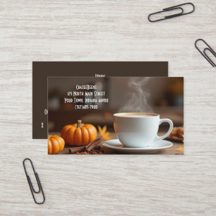 Anpassningsbar Pumpkin Spice Coffee Shop och Slå C Visitkort