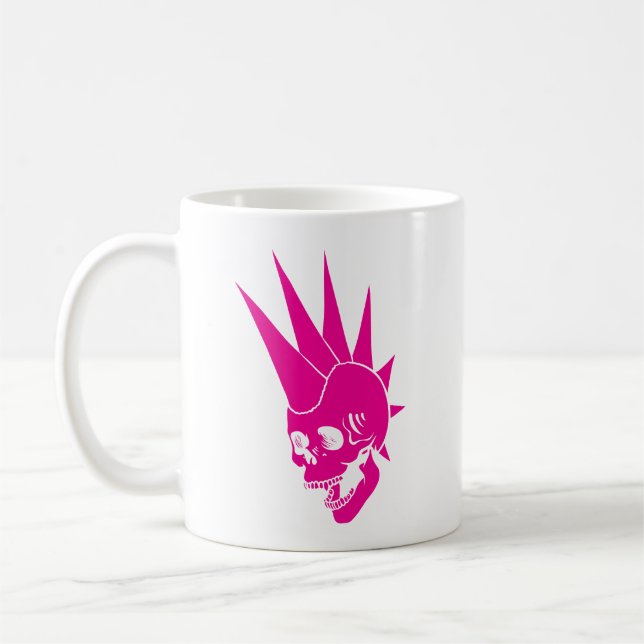 Anpassningsbar Punk Skalle Version 2 Kaffemugg (Vänster)