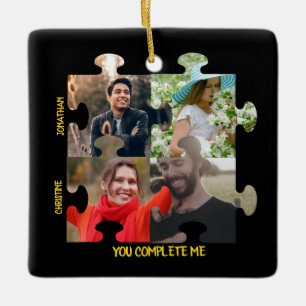 Anpassningsbar puzzle biet-foto Du fyller i mig et Julgransprydnad Keramik