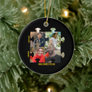 Anpassningsbar puzzle biet-foto Du fyller i mig et Julgransprydnad Keramik