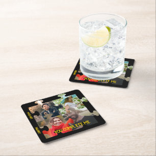 Anpassningsbar puzzle biet-foto Du fyller i mig et Underlägg Papper Kvadrat