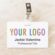 Anpassningsbar PVC Namn Badge med Logotyp Clip Ree