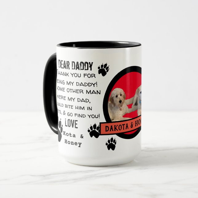 ANPASSNINGSBAR PVERY HUND DADDY! KAFFÄRER I PAPPA MUGG (Framsida vänster)