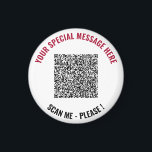 Anpassningsbar QR-Anpassningsbar för genomsökning  Magnet<br><div class="desc">Välj Färg och Teckensnitt - Nätverk med Din Speciella QR-kodinfo och Anpassningsbar Text Personlig Modern Gift - Lägg till QR-kod - Bild eller Logotyp - foto / Text - Namn eller annan info / message - Ändra storlek och flytta eller ta bort / lägg till Inslag - Bild / Text...</div>