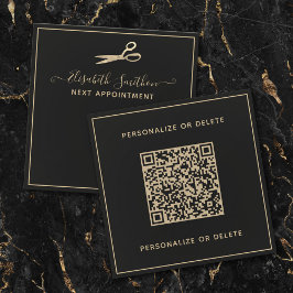 Anpassningsbar QR-Chic Hair Stylist Nästa Möte Anteckningskort