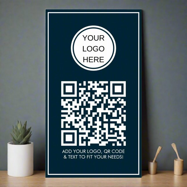 Anpassningsbar QR Code Company Logotyp Professione Poster (Skapare uppladdad)