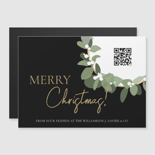 Anpassningsbar QR Code God jul Corporate Message (Fram/baksida)