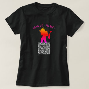 Anpassningsbar QR Code Info Scan Me Funny Party T- T Shirt