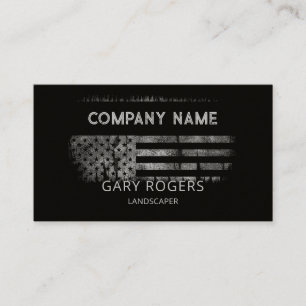 Anpassningsbar QR Code Landscaper American Flagga Visitkort