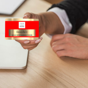 Anpassningsbar QR CODE Logotyp Red Guld Visitkort