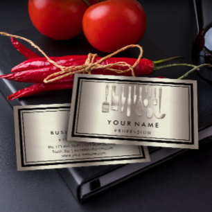 Anpassningsbar QR CODE Logotyp Restaurant Cooking Visitkort