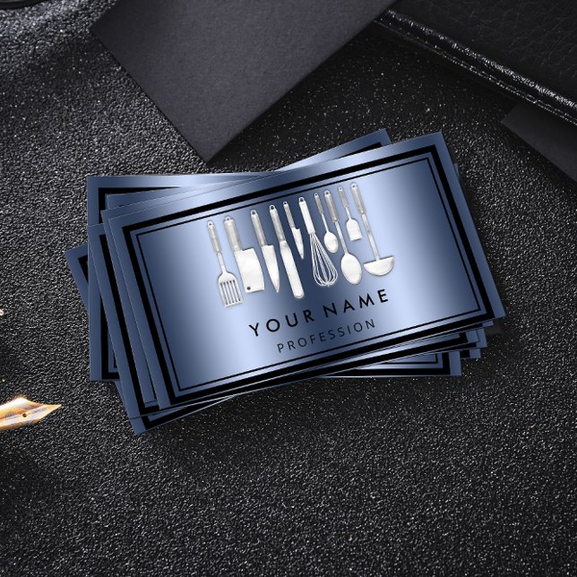 Anpassningsbar QR CODE Logotyp Restaurant Cooking  Visitkort (Skapare uppladdad)