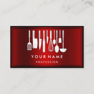 Anpassningsbar QR CODE Logotyp Restaurant Cooking Visitkort