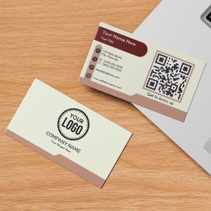 Anpassningsbar QR Code Professionell Company Logot Visitkort