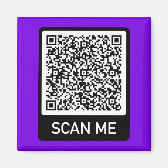 Anpassningsbar QR Code Scan Info Personlig Magnet  (Framsidan)