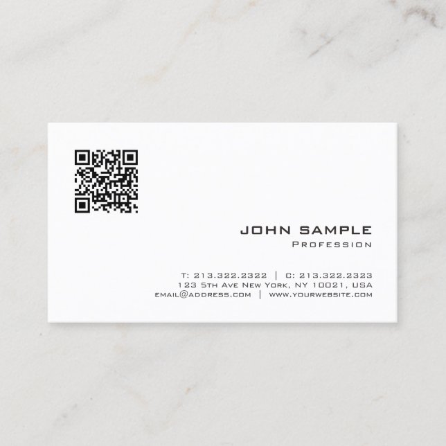 Anpassningsbar QR-Elegant Modern minimalistisk mal Visitkort (Framsida)